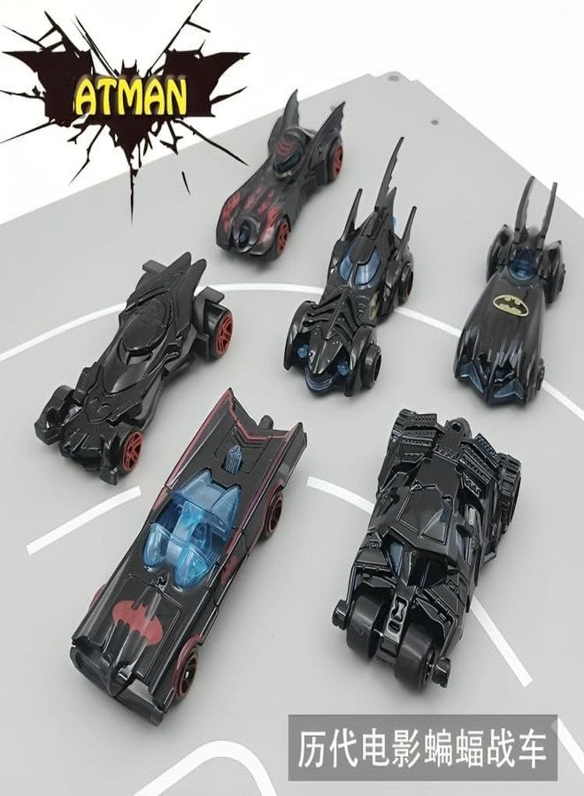 Sky Tech® Black Super Hero Mini Metal Die Cast Car Set of-6 Toy Vehicle Play Set Free Wheel High Speed Unbreakable for Kids Small Racing Car for Exciting Playtime Adventures Movie Vehicle - Image 2